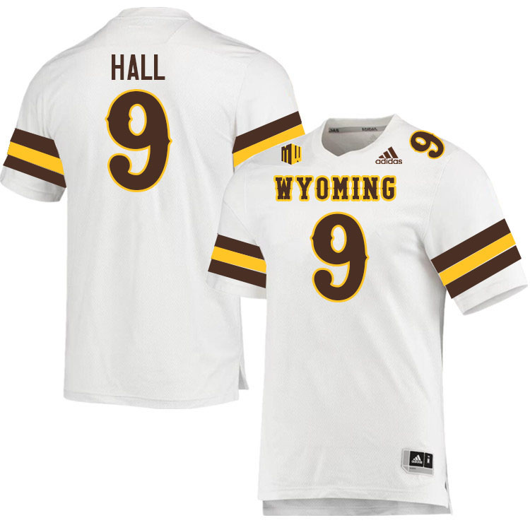 #9 Tyler Hall Wyoming Cowboys Jersey College Football Uniforms,Gears,Jerseys-White